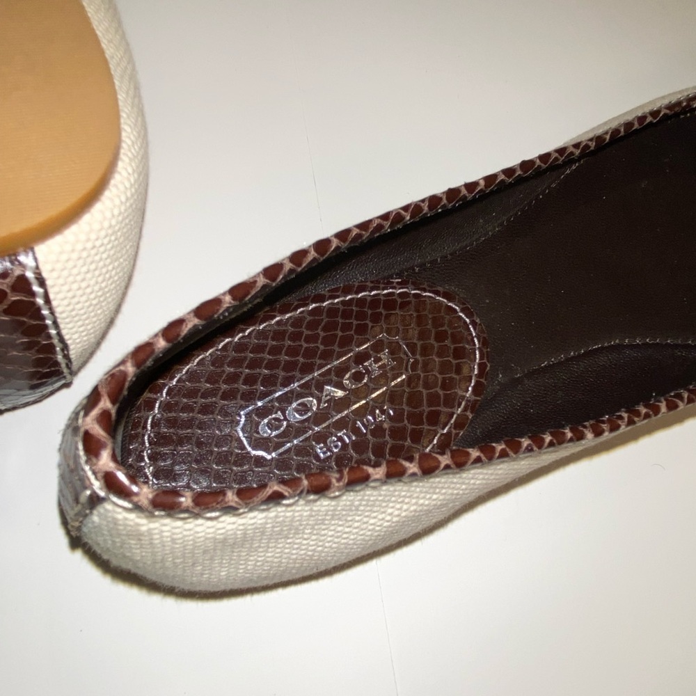 Coach Nicola Canvas And Python Flats. - image 5